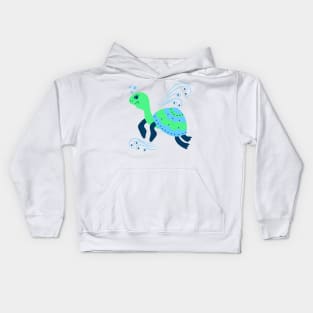 Aqua ocean animals - turtle Kids Hoodie